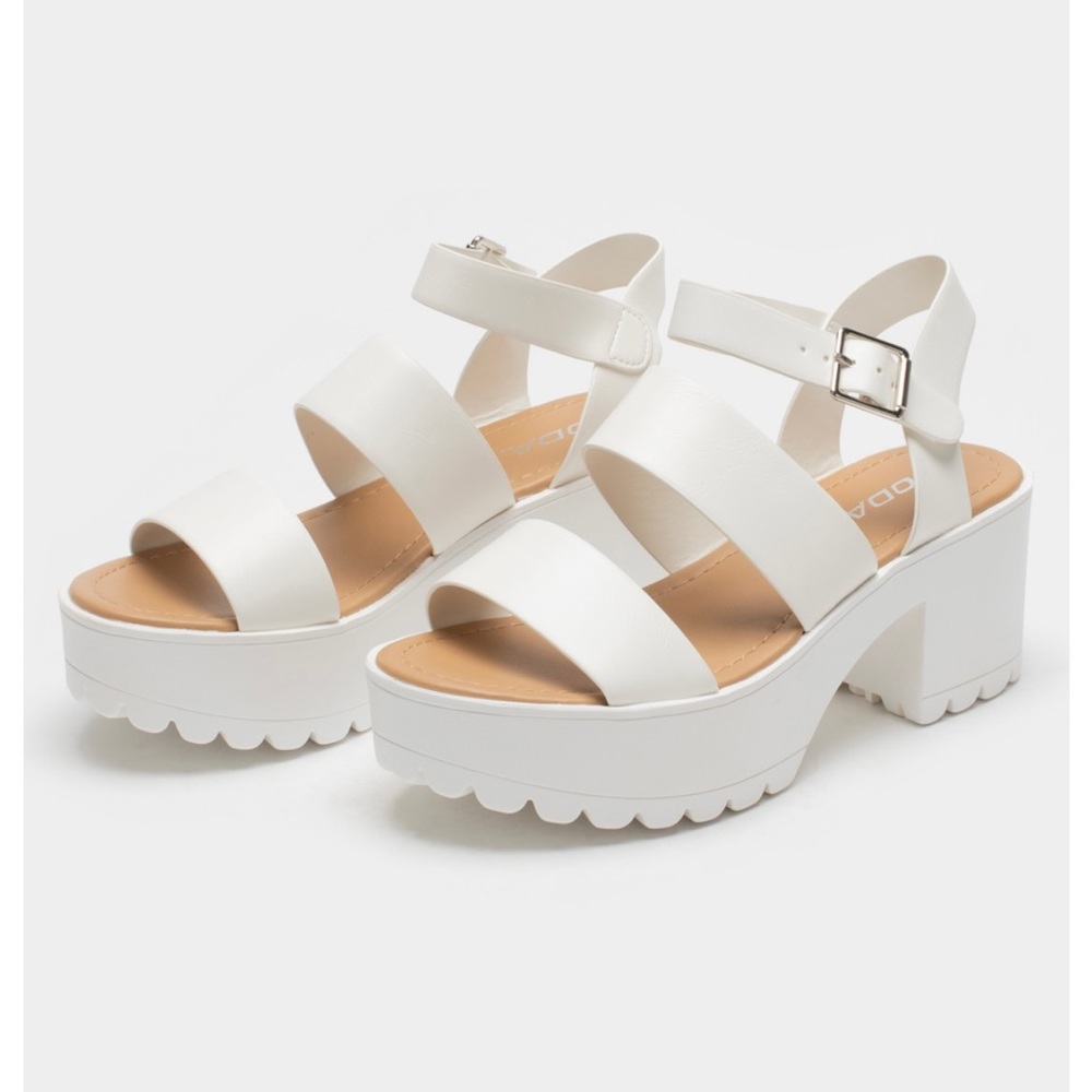 SODA White Platform Sandals